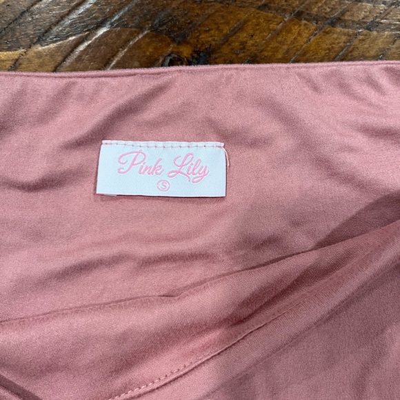 Pink Lily Pink Bodysuit with Dramatic Sleeves - Picture 2 of 3